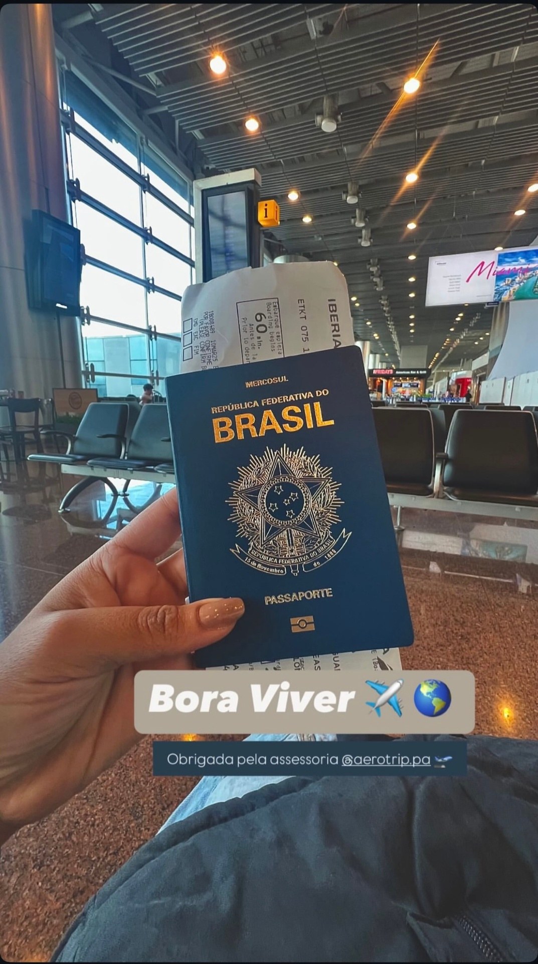 Cliente embarcando para Miami com a Aerotrip